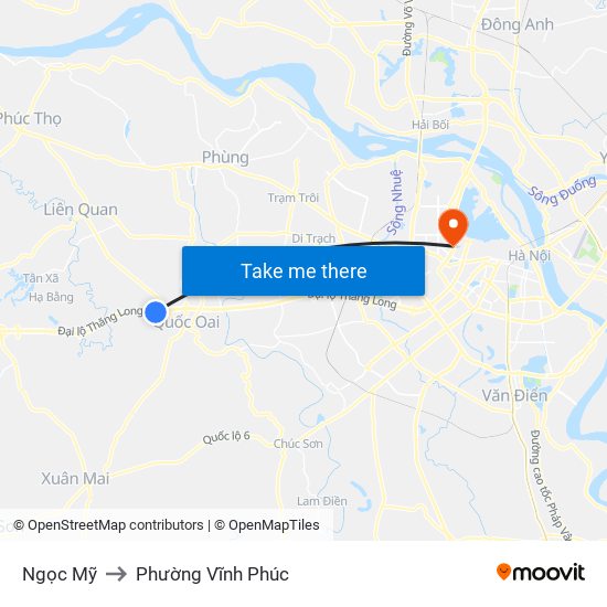 Ngọc Mỹ to Phường Vĩnh Phúc map