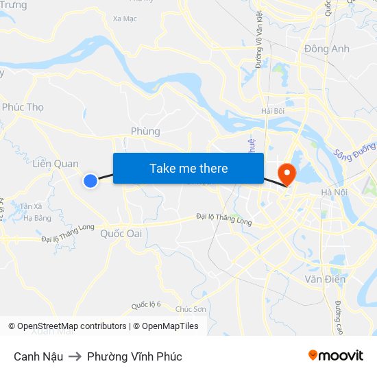 Canh Nậu to Phường Vĩnh Phúc map