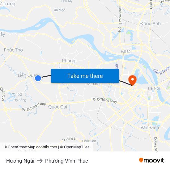 Hương Ngải to Phường Vĩnh Phúc map