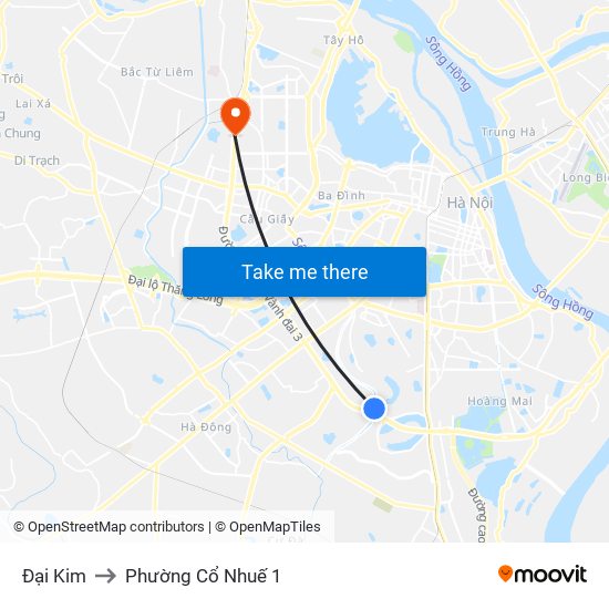 Đại Kim to Phường Cổ Nhuế 1 map