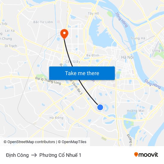 Định Công to Phường Cổ Nhuế 1 map