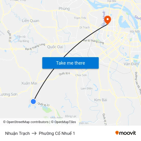 Nhuận Trạch to Phường Cổ Nhuế 1 map