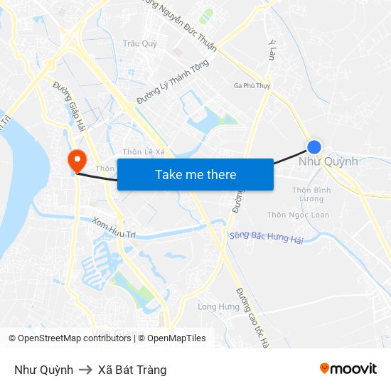 Như Quỳnh to Xã Bát Tràng map