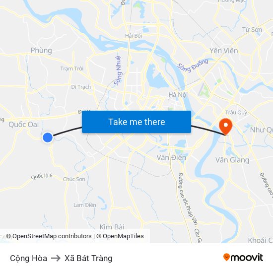 Cộng Hòa to Xã Bát Tràng map