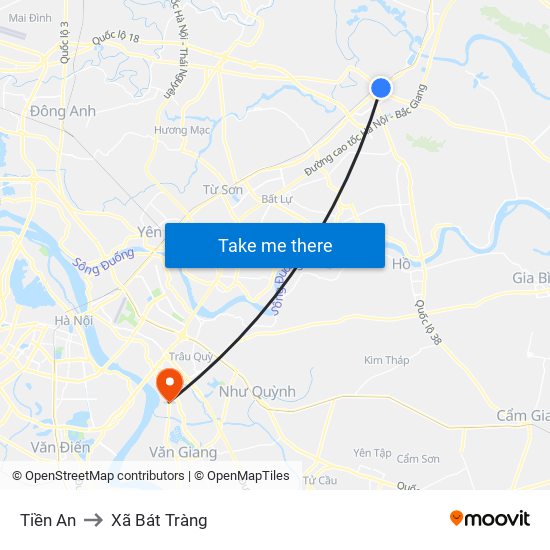 Tiền An to Xã Bát Tràng map