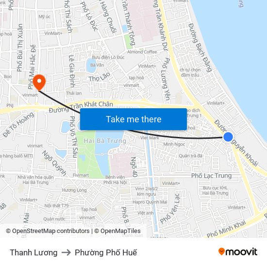 Thanh Lương to Phường Phố Huế map