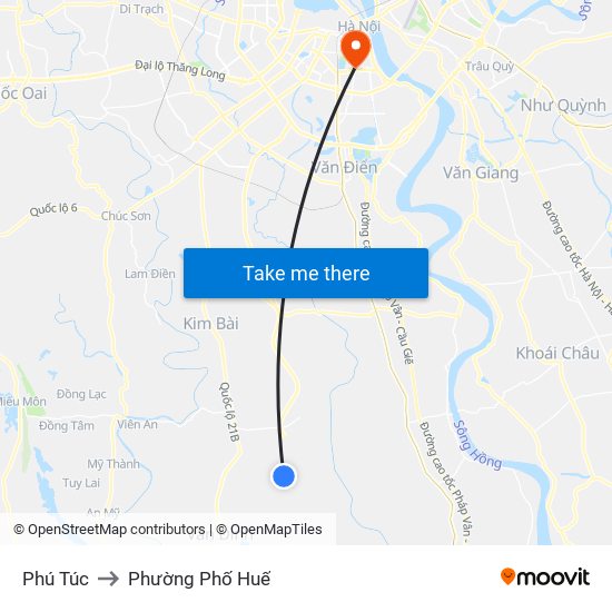 Phú Túc to Phường Phố Huế map