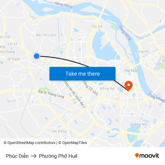 Phúc Diễn to Phường Phố Huế map