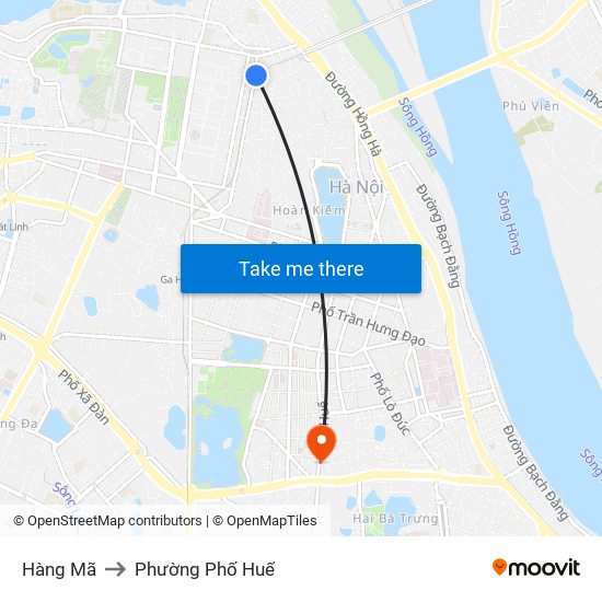 Hàng Mã to Phường Phố Huế map