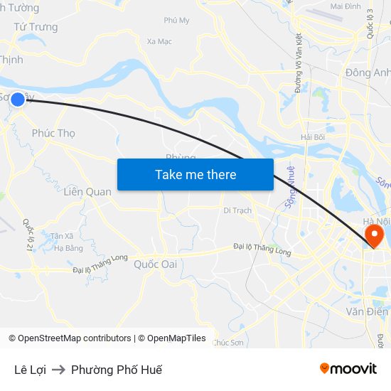 Lê Lợi to Phường Phố Huế map