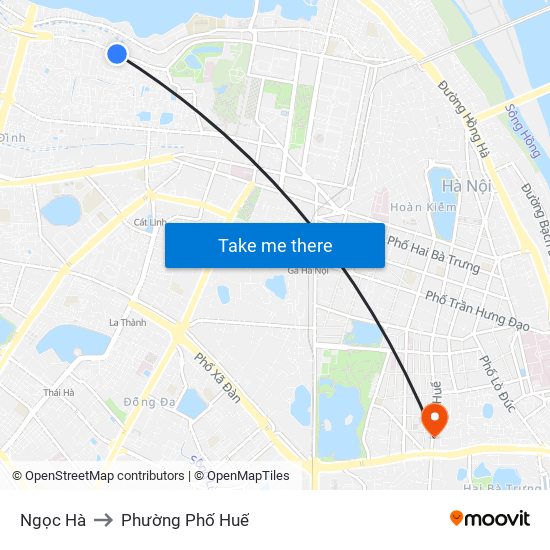 Ngọc Hà to Phường Phố Huế map