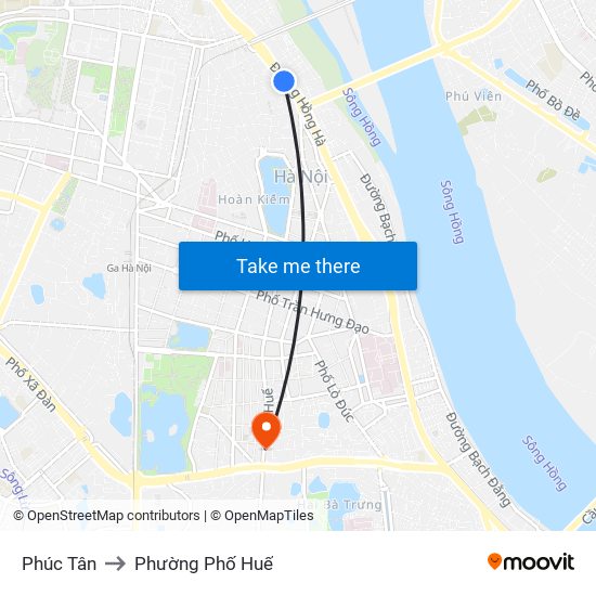 Phúc Tân to Phường Phố Huế map