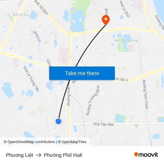 Phương Liệt to Phường Phố Huế map