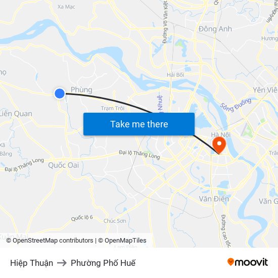 Hiệp Thuận to Phường Phố Huế map