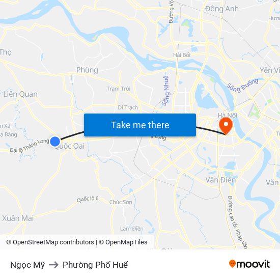 Ngọc Mỹ to Phường Phố Huế map