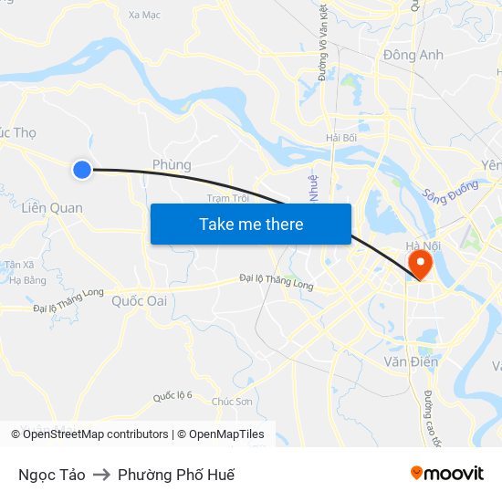 Ngọc Tảo to Phường Phố Huế map