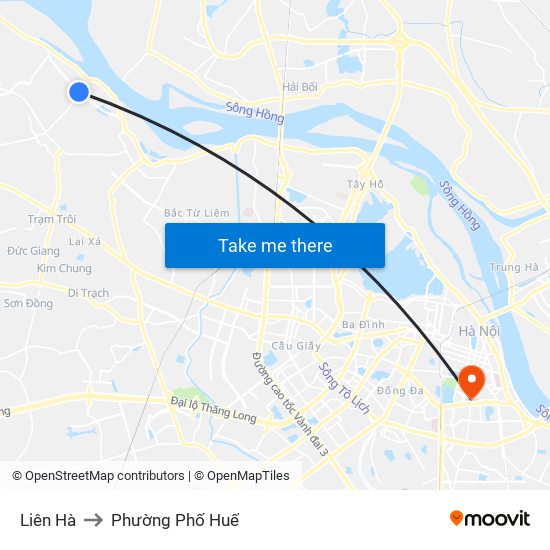 Liên Hà to Phường Phố Huế map