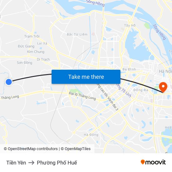 Tiền Yên to Phường Phố Huế map