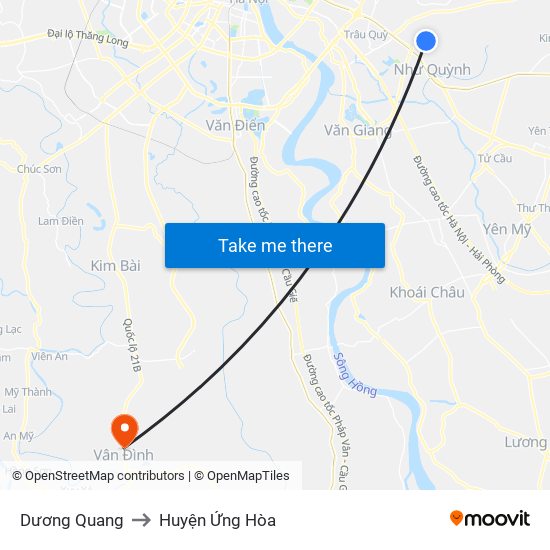 Dương Quang to Huyện Ứng Hòa map