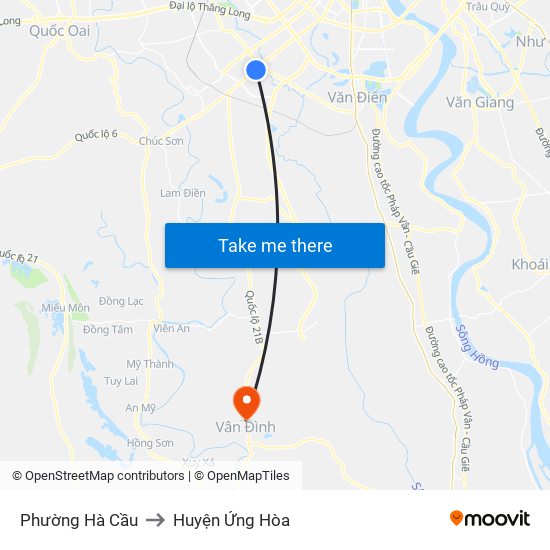 Phường Hà Cầu to Huyện Ứng Hòa map