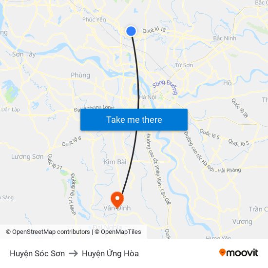 Huyện Sóc Sơn to Huyện Ứng Hòa map