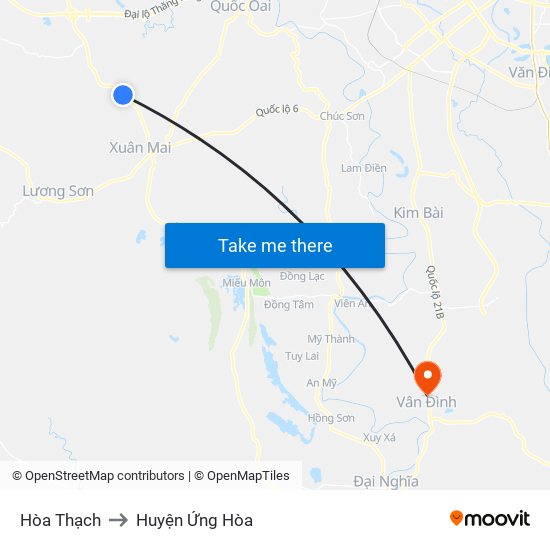 Hòa Thạch to Huyện Ứng Hòa map