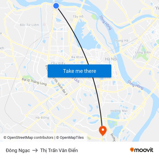 Đông Ngạc to Thị Trấn Văn Điển map