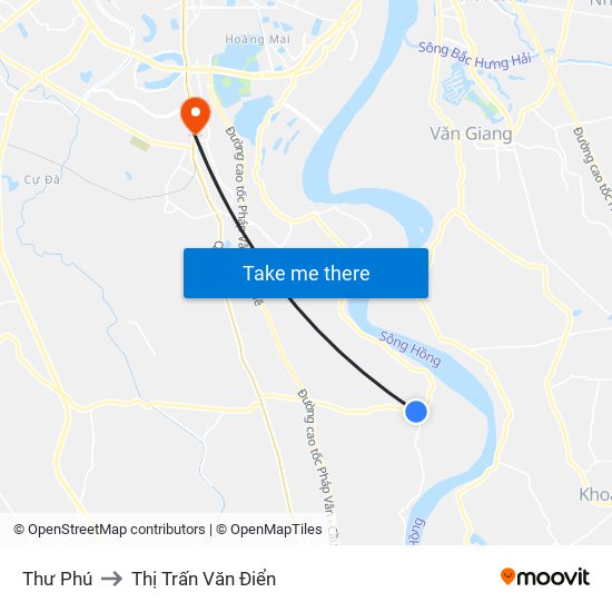 Thư Phú to Thị Trấn Văn Điển map