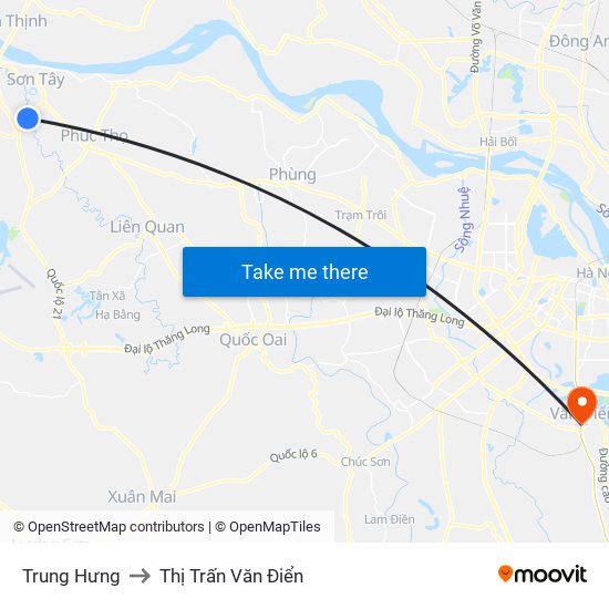 Trung Hưng to Thị Trấn Văn Điển map