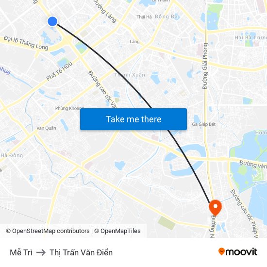 Mễ Trì to Thị Trấn Văn Điển map