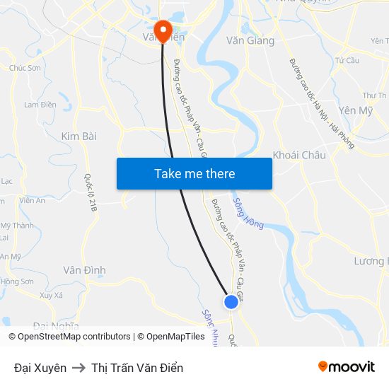 Đại Xuyên to Thị Trấn Văn Điển map