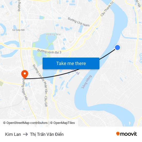 Kim Lan to Thị Trấn Văn Điển map