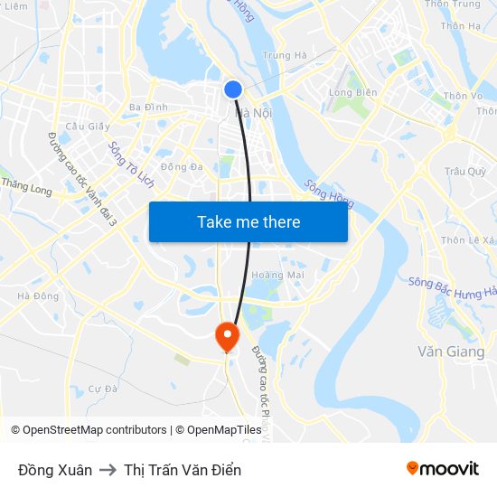 Đồng Xuân to Thị Trấn Văn Điển map