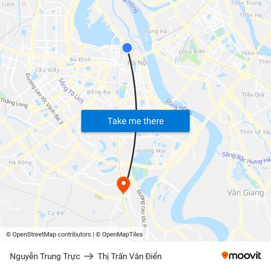 Nguyễn Trung Trực to Thị Trấn Văn Điển map