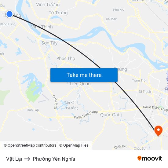 Vật Lại to Phường Yên Nghĩa map