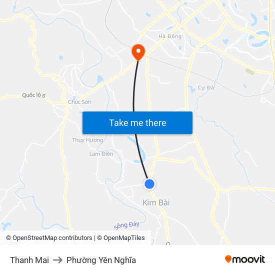 Thanh Mai to Phường Yên Nghĩa map