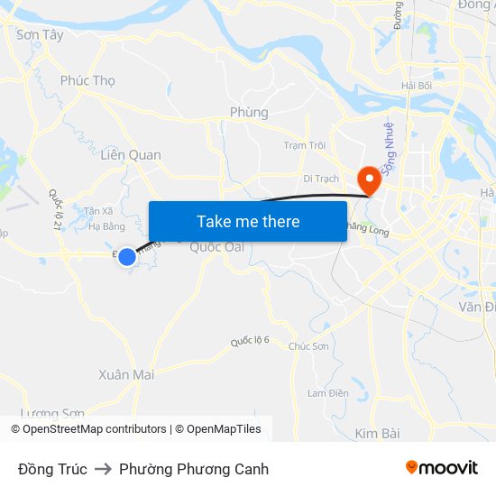 Đồng Trúc to Phường Phương Canh map