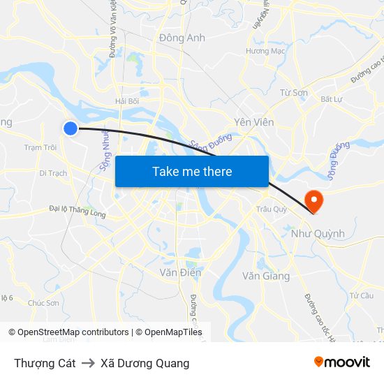 Thượng Cát to Xã Dương Quang map