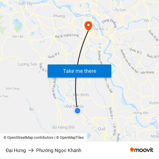 Đại Hưng to Phường Ngọc Khánh map