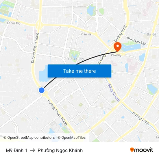 Mỹ Đình 1 to Phường Ngọc Khánh map