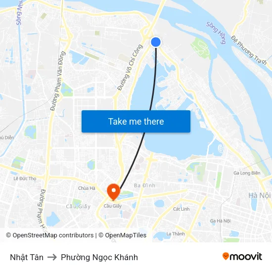 Nhật Tân to Phường Ngọc Khánh map