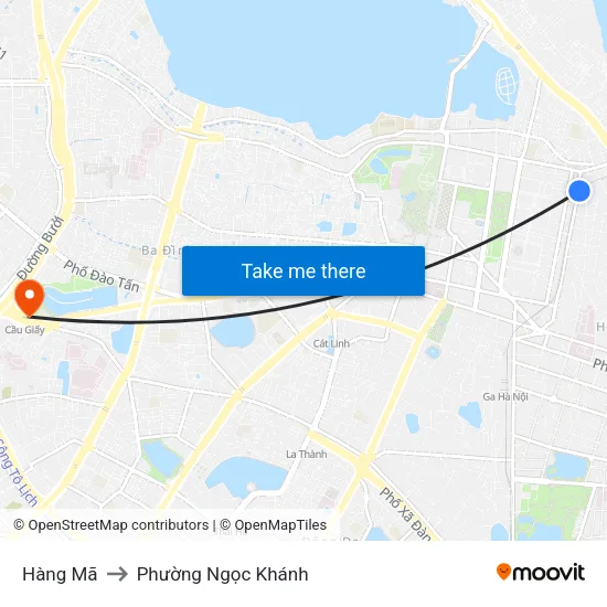 Hàng Mã to Phường Ngọc Khánh map
