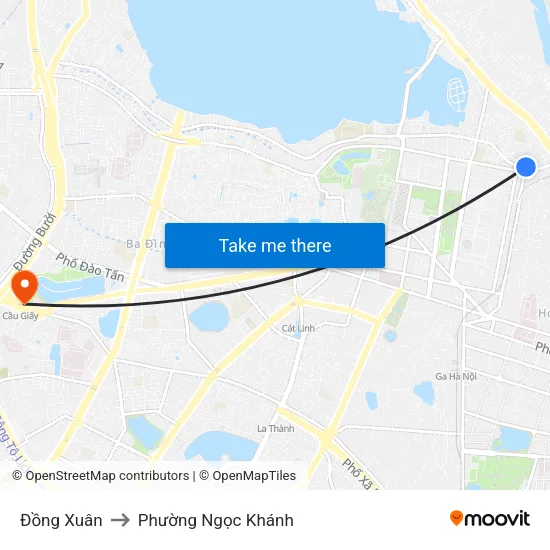 Đồng Xuân to Phường Ngọc Khánh map