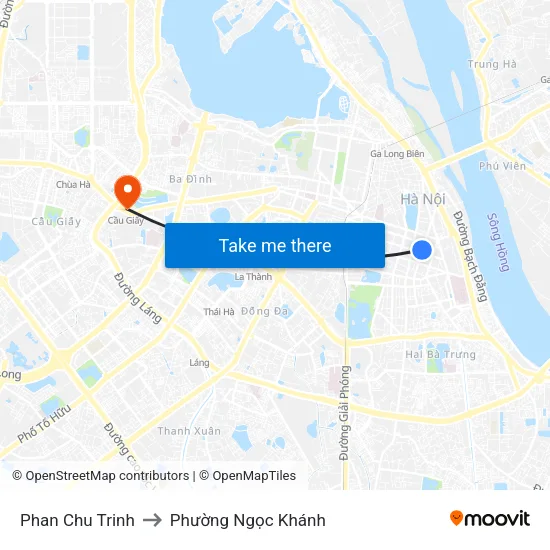 Phan Chu Trinh to Phường Ngọc Khánh map