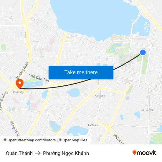 Quán Thánh to Phường Ngọc Khánh map