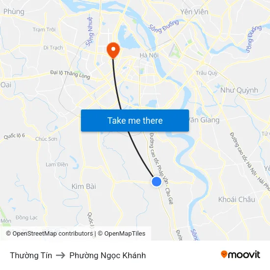 Thường Tín to Phường Ngọc Khánh map