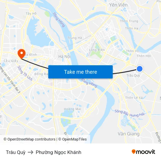 Trâu Quỳ to Phường Ngọc Khánh map