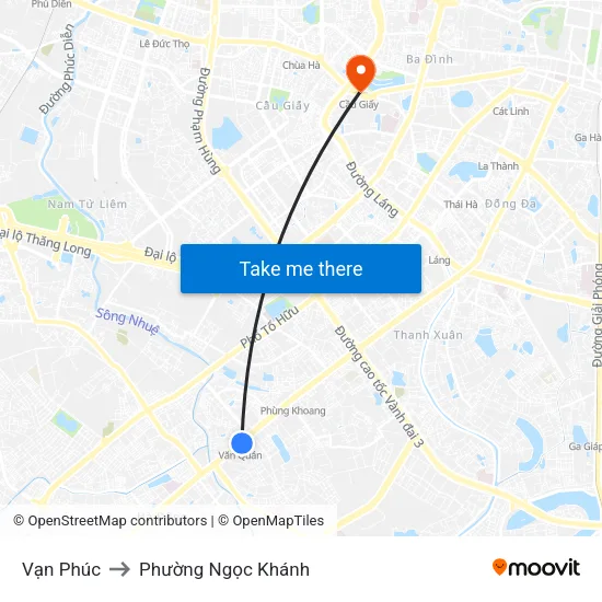 Vạn Phúc to Phường Ngọc Khánh map