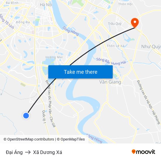 Đại Áng to Xã Dương Xá map