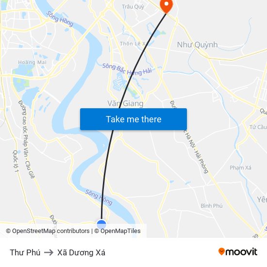 Thư Phú to Xã Dương Xá map